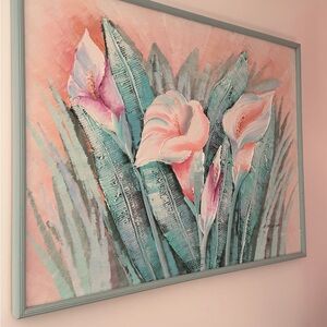 Calla Lily Still Life oil Painting 1980s